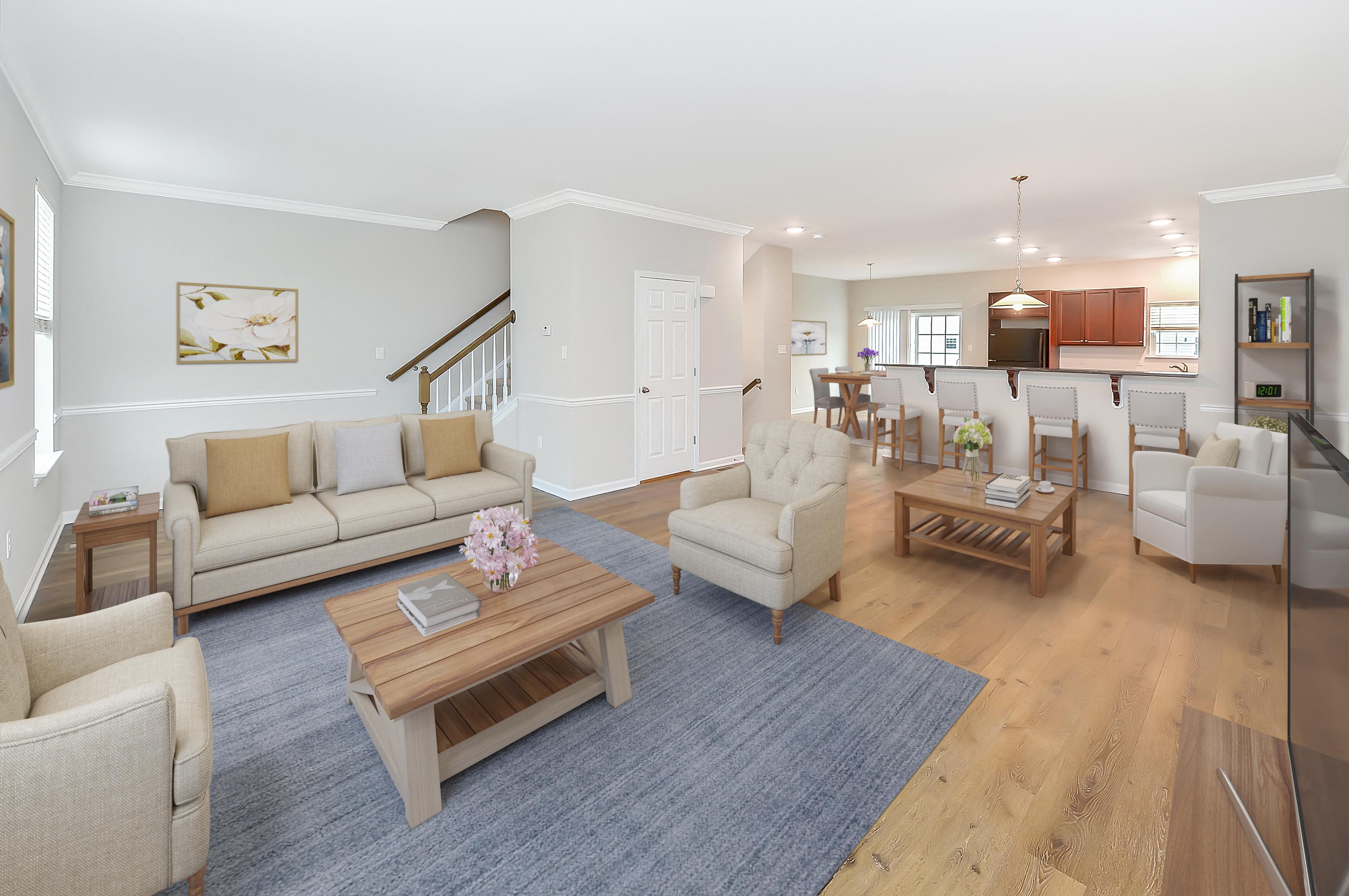 Townhome  Open Concept Living Room